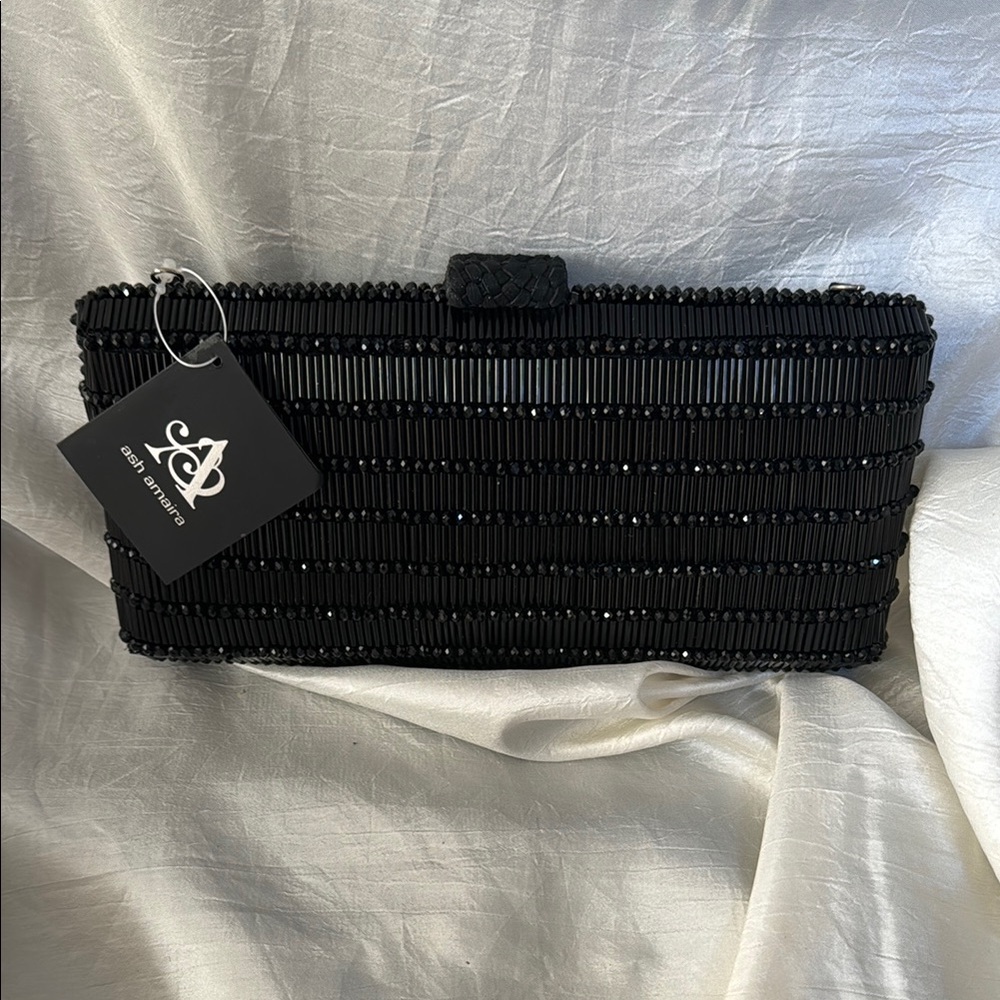 Ash Amaira Black Beaded Clutch